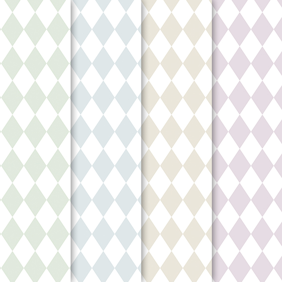 Harlekin tapet 4 farver | Indigominis